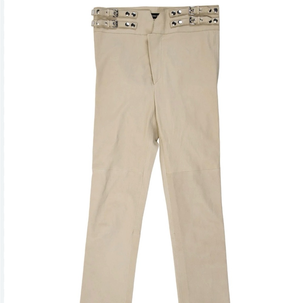Isabel Marant lamb leather pants beige